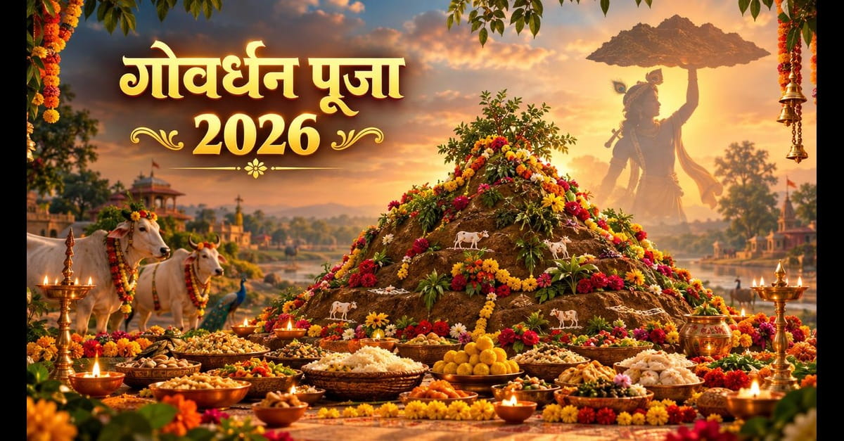Govardhan Puja 2026: कब है? जानें तिथि, शुभ मुहूर्त, पूजा विधि और उपाय